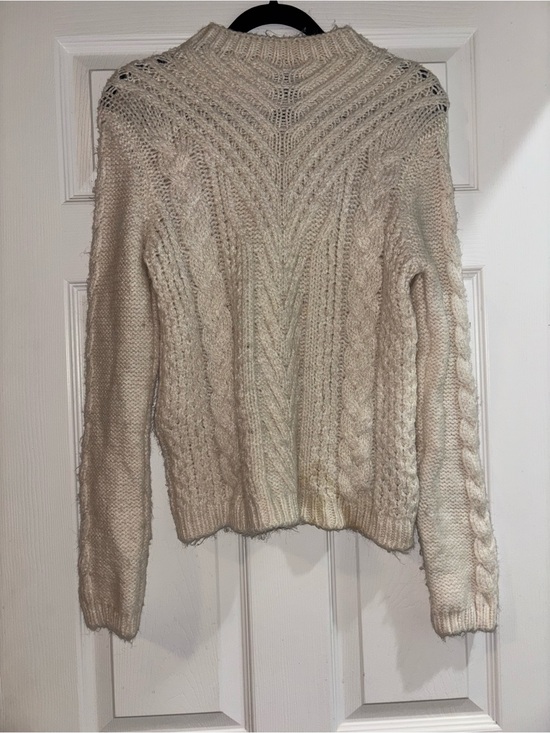 Zara Sweaters - Zara Knit Cream Chunky Cable Knit Fisherman Sweater M